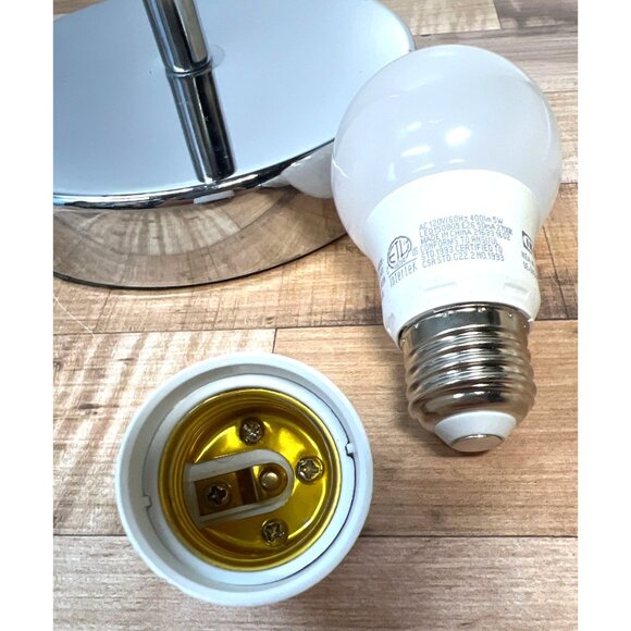 Purple Desk Lamp W/ Flexible Gooseneck & Chrome Base For Home Office - Picture 7 of 8